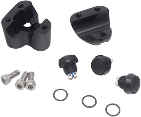 Universal 3 Buttons CNC Hand Control Momentary Switch Micro Switch, for 1 Inch 25mm Bars Handlebar Bobber Cafe Racer Chopper (Black) in Kuwait