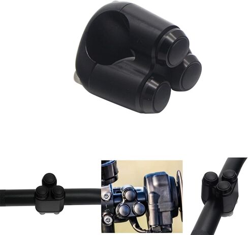 Universal 3 Buttons CNC Hand Control Momentary Switch Micro Switch, for 1 Inch 25mm Bars Handlebar Bobber Cafe Racer Chopper (Black) in Kuwait