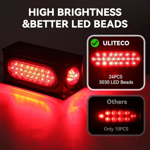 مربعات ضوء المقطورة ، وأضواء ذيل بيضاوية 6 بوصة (24 LED) و 2 بوصة تتخلى العلامة الجانبية (9 LED) ، مجموعة مصابيح مقطورة القوارب مع الفرامل ، ذيل ، ضوء الإشارة ، تشمل موصلات سلك Gromsets 2pcs in Kuwait