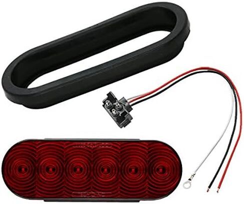 Tecniq ، inc 6 "Oval Red LED Stop Turn Tail Light Grommet Mount Mount Truck RV Light ، الولايات المتحدة الأمريكية مصنوعة من! in Saudi Arabia