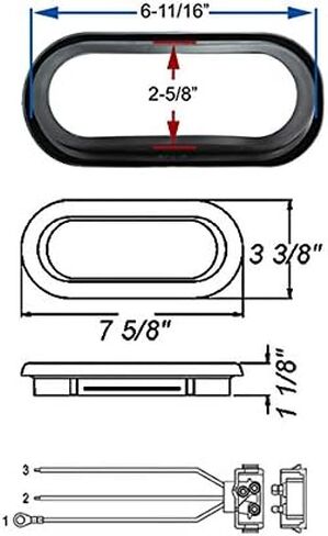Tecniq ، inc 6 "Oval Red LED Stop Turn Tail Light Grommet Mount Mount Truck RV Light ، الولايات المتحدة الأمريكية مصنوعة من! in Saudi Arabia