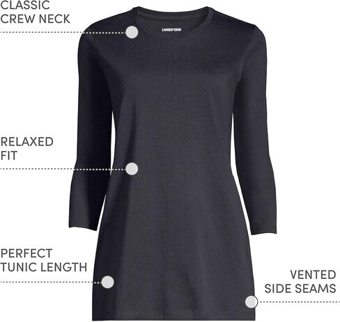 نهاية LANDS 'Women's 3/4 Supima Cotton Crewneck Tunic in Kuwait