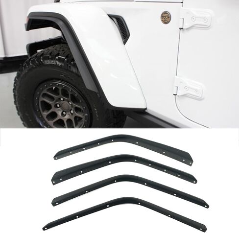 Front & Rear Fender Fenders Flares Extension For 2007-2025 Jeep Wrangler Mud Gurad Protector, Installed on the Original Fender Flares (Wrangler JL High Fender 2018-2025) in Kuwait