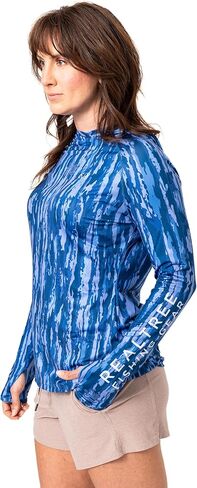 Realtree Women's Women Fishing UV Protection قمصان راجلان - رطوبة ، حماية من أشعة الشمس لصيد الأسماك والجري والمشي لمسافات طويلة البط البري in Kuwait