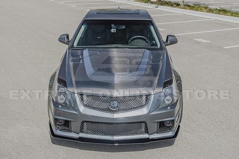 for 2009-2015 Cadillac CTS-V Models | Black Moon Style Front Bumper Lower Lip Splitter (ABS Plastic - Painted Glossy Black) in Kuwait