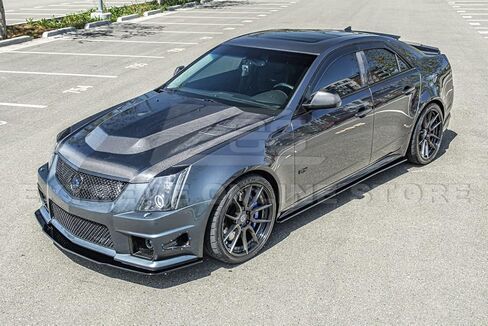 for 2009-2015 Cadillac CTS-V Models | Black Moon Style Front Bumper Lower Lip Splitter (ABS Plastic - Painted Glossy Black) in Kuwait