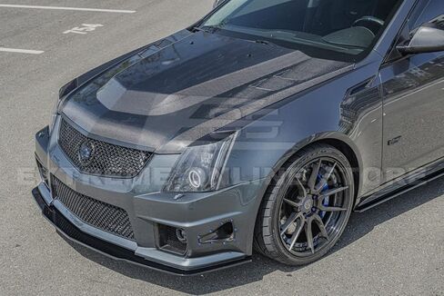 for 2009-2015 Cadillac CTS-V Models | Black Moon Style Front Bumper Lower Lip Splitter (ABS Plastic - Painted Glossy Black) in Kuwait