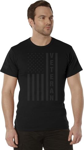 تي شيرت Rothco Veteran Flag - تي شيرت زيتوني باهت مع العلم الأمريكي ونص المحاربين القدامى - أظهر دعمك للقوات الأمريكية in Saudi Arabia