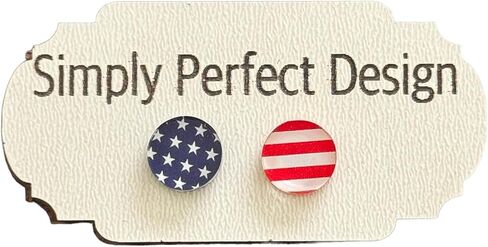 Simply Perfect Design - Patriotic American Flag Stud Earrings for Women, Hypoallergenic and Cute - Acrylic USA Jewelry, Perfect Fashion Accessories & Gifts - July 4th - Independence Day Stars in Saudi Arabia