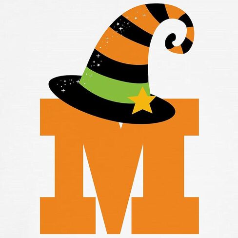 CafePress Halloween Letter M Witch Monogram Kids Baseball Je Kids Cotton Baseball Jersey, 3/4 Raglan Sleeve Shirt in Saudi Arabia