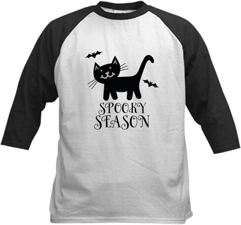 Cafepress Halloween Spooky Season Baseball Jersey Kids Cotton Baseball Jersey ، 3/4 Raglan Sleeve Shirt in Kuwait