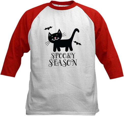 Cafepress Halloween Spooky Season Baseball Jersey Kids Cotton Baseball Jersey ، 3/4 Raglan Sleeve Shirt in Saudi Arabia