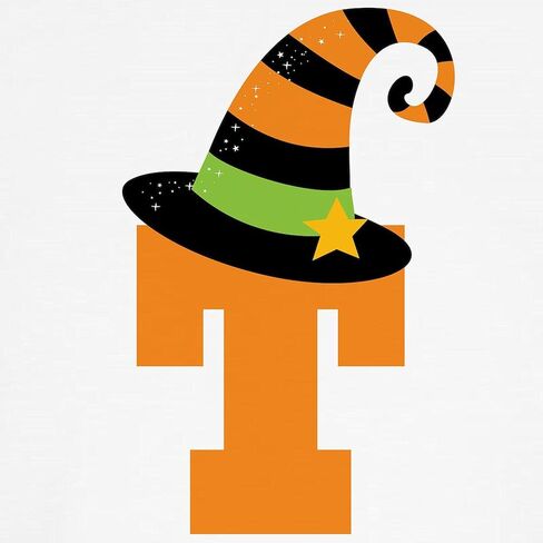 CafePress Halloween Letter T Witch Monogram Kids Baseball Je Kids Cotton Baseball Jersey, 3/4 Raglan Sleeve Shirt in Saudi Arabia