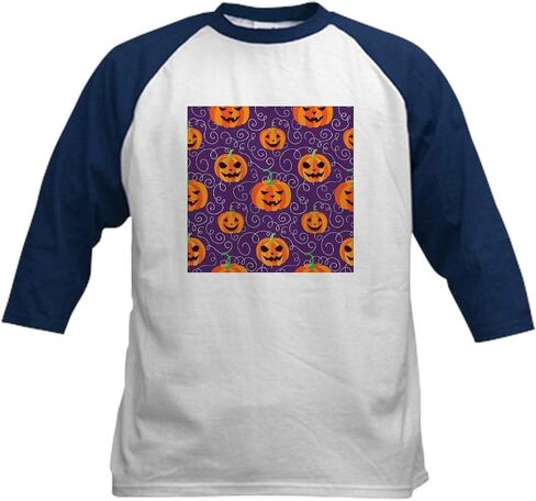 Cafepress أنيقة جاك أو فانوس بيسبول بيسبول تي شيرت كيدز كوتون بيسبول جيرسي ، 3/4 قميص الأكمام راجلان in Kuwait