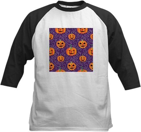 Cafepress أنيقة جاك أو فانوس بيسبول بيسبول تي شيرت كيدز كوتون بيسبول جيرسي ، 3/4 قميص الأكمام راجلان in Saudi Arabia