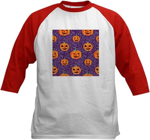 Cafepress أنيقة جاك أو فانوس بيسبول بيسبول تي شيرت كيدز كوتون بيسبول جيرسي ، 3/4 قميص الأكمام راجلان in Kuwait