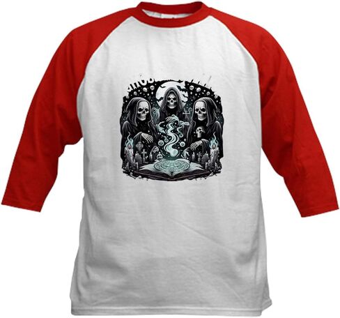 Cafepress Ghostly تعويذات Kids Baseball T Shirt Kids Cotton Baseball Jersey ، 3/4 Raglan Sleeve Shirt in Saudi Arabia