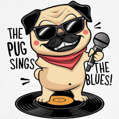 CafePress The Pug Sings The Blues Kids Baseball T Shirt Kids Cotton Baseball Jersey, 3/4 Raglan Sleeve Shirt in Saudi Arabia