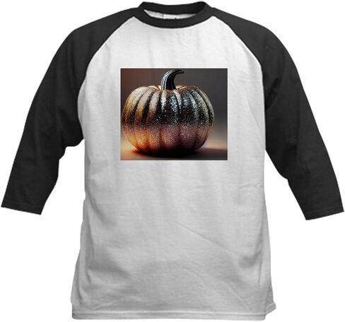 Cafepress Glitter Pumpkin Kids Baseball T Shirt Kids Cotton Baseball Jersey ، 3/4 Raglan Sleeve Shirt in Saudi Arabia