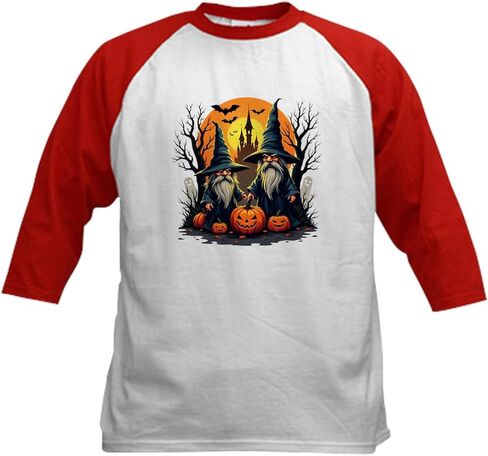 Cafepress Halloween Pumpkin Kids Baseball T Shirt Kids Cotton Baseball Jersey ، 3/4 Raglan Sleeve Shirt in Saudi Arabia