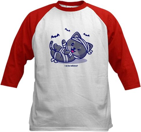 Cafepress I Can Mas Halloween Kids Baseball T Shirt Kids Cotton Baseball Jersey ، 3/4 Raglan Sleeve Shirt in Saudi Arabia