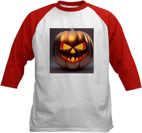 Cafepress لامعة جاك أو فانوس كيدز بيسبول تي شيرت كيدس كوتون بيسبول جيرسي ، 3/4 قميص راجلان. in Saudi Arabia
