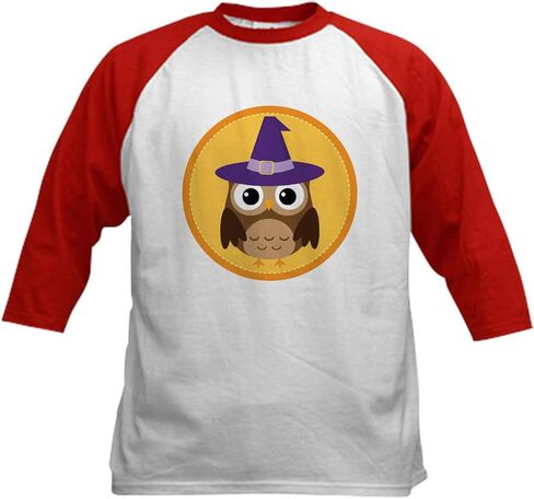 Cafepress Halloween Witch Owl Kids Baseball Jersey Kids Cotton Baseball Jersey ، 3/4 Raglan Sleeve Shirt in Saudi Arabia