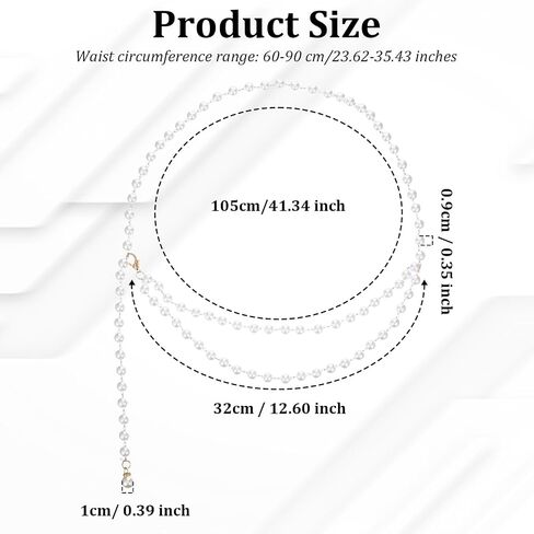 Pearl Body Chain Belt, Adjustable Metal Pearls Waist Body Chain Boho Belts for Women Concert Outfit for Dress in Saudi Arabia