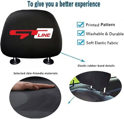 2Pack Universal Car Seat Headrest Covers for Dodge Challenger Durango Charger SRT 345 Soft Seat Headrest Cover Replacement, for Most Cars, Trucks, SUVs in Saudi Arabia