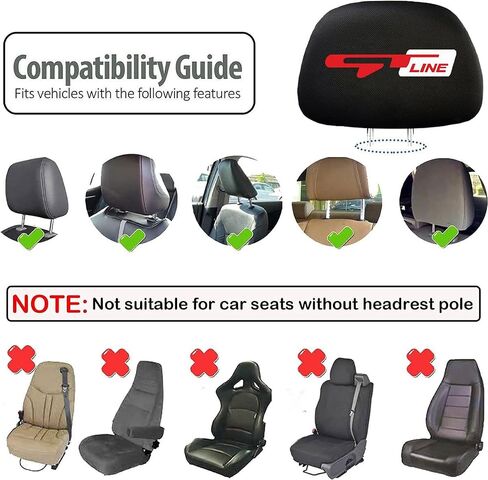 2Pack Universal Car Seat Headrest Covers for Dodge Challenger Durango Charger SRT 345 Soft Seat Headrest Cover Replacement, for Most Cars, Trucks, SUVs in Saudi Arabia