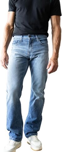 Kimes Ranch Men's James Casual Western Western Mid-Low Riseat Fit & Straight Boot Leg Mid Wash Denim Jeans in Saudi Arabia
