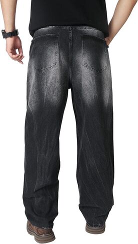 OIIIO Men's Wide Leg Baggy Casual Jean in Kuwait