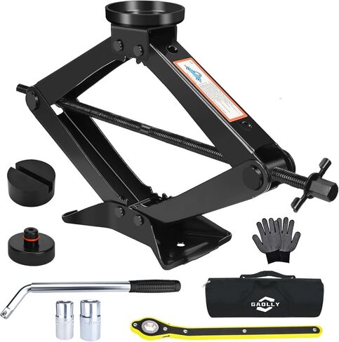 Car Jack Kit, Scissor Jack for Car 2 Ton (4409 lbs) and Car Tool Kit, Universal Car Emergency Kit with Lug Wrench Tire Changing Kit for Car|Sedan|Coupe|SUV|MPV in Kuwait