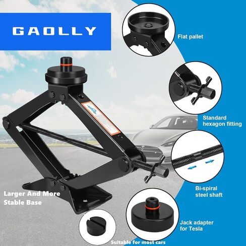 Car Jack Kit, Scissor Jack for Car 2 Ton (4409 lbs) and Car Tool Kit, Universal Car Emergency Kit with Lug Wrench Tire Changing Kit for Car|Sedan|Coupe|SUV|MPV in Kuwait