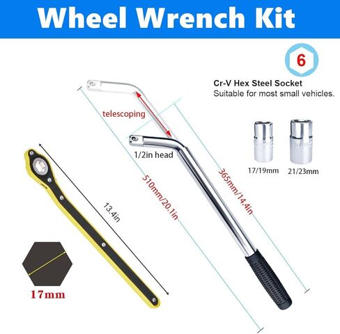 Car Jack Kit, Scissor Jack for Car 2 Ton (4409 lbs) and Car Tool Kit, Universal Car Emergency Kit with Lug Wrench Tire Changing Kit for Car|Sedan|Coupe|SUV|MPV in Kuwait