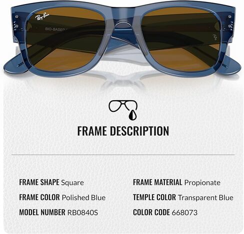 Ray-Ban RB0840S Mega Wayfarer Square Square Square Shople With With Iwewear Kit Bundle in Saudi Arabia