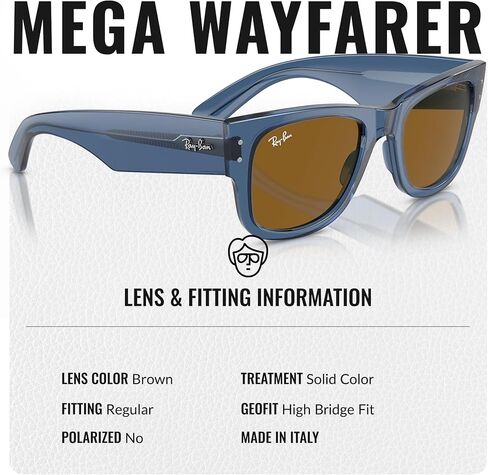 Ray-Ban RB0840S Mega Wayfarer Square Square Square Shople With With Iwewear Kit Bundle in Saudi Arabia