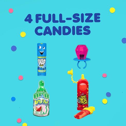Candy Variety Pack - 18 Count Assorted Lollipops - Ring Pop, Push Pop, Baby Bottle Pop & Juicy Drop - Ideal for Birthdays, Party Favors, Celebrations & Candy Gifts by Bazooka Candy Brands in Saudi Arabia