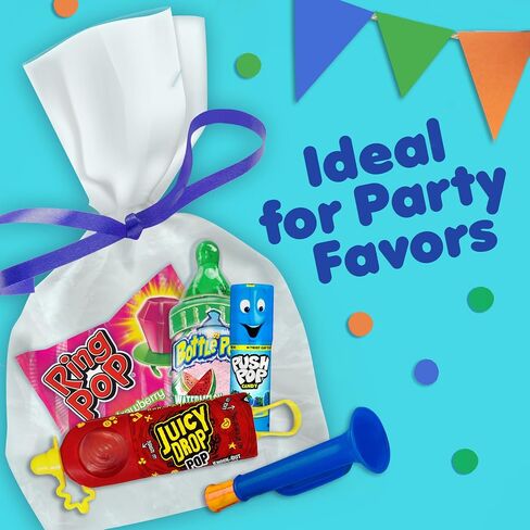 Candy Variety Pack - 18 Count Assorted Lollipops - Ring Pop, Push Pop, Baby Bottle Pop & Juicy Drop - Ideal for Birthdays, Party Favors, Celebrations & Candy Gifts by Bazooka Candy Brands in Saudi Arabia