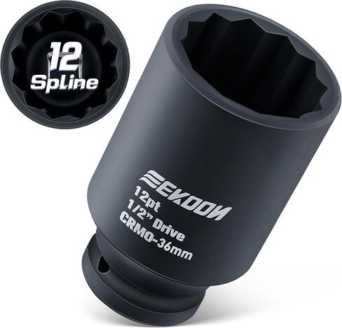 Feekoon Axle Nut Impact Socket, 30mm, 12 Point, 1/2 Inch Drive, Spindle Nut Socket for Removing Axle Shaft Nuts, Universal Quick Fit Nut Remover, Lock Nut Release Tool for Impact Wrench, Deep Well Hub in Saudi Arabia