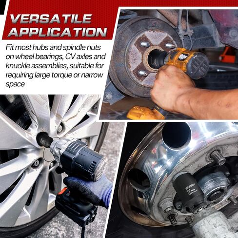 Feekoon Axle Nut Impact Socket, 30mm, 12 Point, 1/2 Inch Drive, Spindle Nut Socket for Removing Axle Shaft Nuts, Universal Quick Fit Nut Remover, Lock Nut Release Tool for Impact Wrench, Deep Well Hub in Saudi Arabia