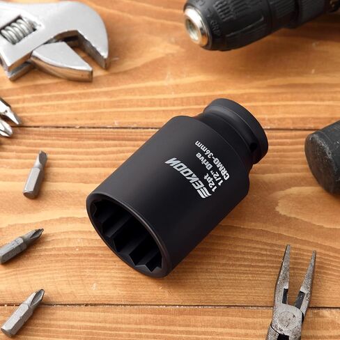 Feekoon Axle Nut Impact Socket, 30mm, 12 Point, 1/2 Inch Drive, Spindle Nut Socket for Removing Axle Shaft Nuts, Universal Quick Fit Nut Remover, Lock Nut Release Tool for Impact Wrench, Deep Well Hub in Saudi Arabia