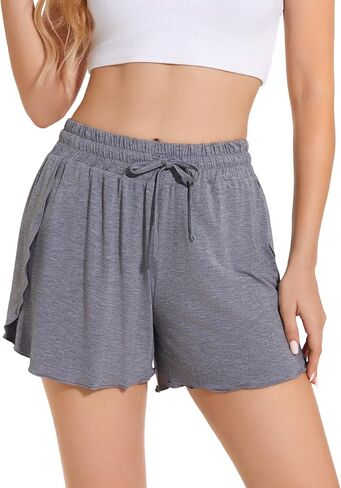 Womens Pajama Shorts - Viscose Made from Bamboo, High Waisted Sleep Shorts Summer Comfy Lounge Shorts in Saudi Arabia
