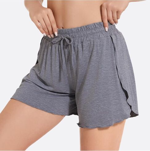 Womens Pajama Shorts - Viscose Made from Bamboo, High Waisted Sleep Shorts Summer Comfy Lounge Shorts in Saudi Arabia