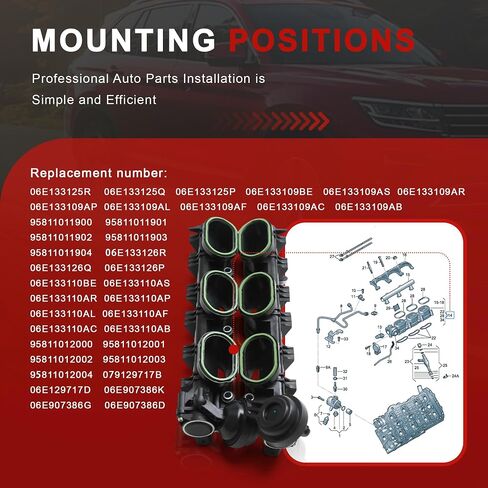 06E133109AS 06E133110AS مجموعة من المنوع اليساري واليمين متوافق مع 3.0T Audi A4 AVANT A5 A6 A8 Q5 Q7 QUATTRO VW TOUAREG in Kuwait