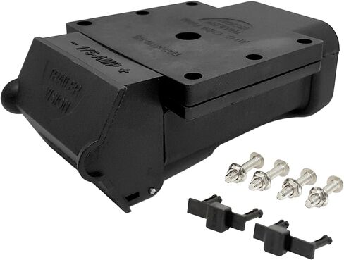 Trailer Vision 175A Anderson Plug Mount - 175 Amp Anderson Connector Cover with LED - Fits SB 175, Wire Gauge 2-1/0 AWG - UV Insulated Protection for Solar, Electrical, Marine, RV, ATV, 4WD - Black in Saudi Arabia