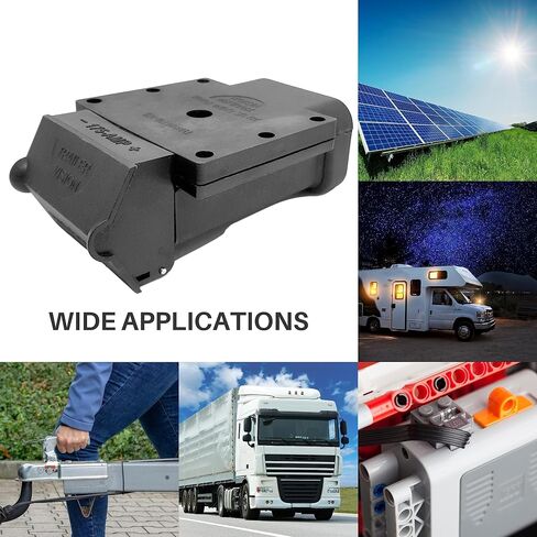 Trailer Vision 175A Anderson Plug Mount - 175 Amp Anderson Connector Cover with LED - Fits SB 175, Wire Gauge 2-1/0 AWG - UV Insulated Protection for Solar, Electrical, Marine, RV, ATV, 4WD - Black in Saudi Arabia