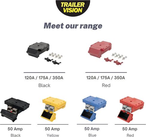 Trailer Vision 175A Anderson Plug Mount - 175 Amp Anderson Connector Cover with LED - Fits SB 175, Wire Gauge 2-1/0 AWG - UV Insulated Protection for Solar, Electrical, Marine, RV, ATV, 4WD - Black in Saudi Arabia