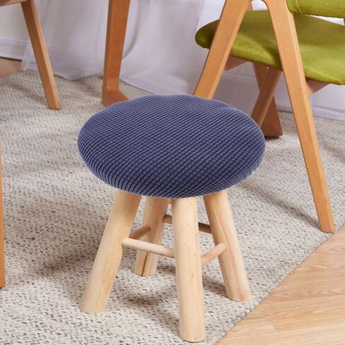 Alipis Elastic Round Stool Cover, Blue Polyester, 11.81 Inch, Easy to Install, Comfortable and Cushioned, Protective for Dining Room, Kitchen, Office, Bar Stool Covers, Round Chair Cushions in Saudi Arabia
