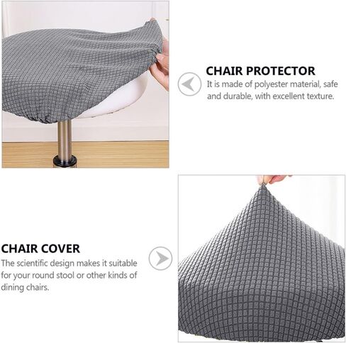 Alipis Elastic Round Stool Cover, Blue Polyester, 11.81 Inch, Easy to Install, Comfortable and Cushioned, Protective for Dining Room, Kitchen, Office, Bar Stool Covers, Round Chair Cushions in Saudi Arabia